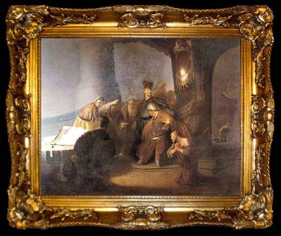 framed  Rembrandt van rijn Judas returning the thirty silver pieces., ta009-2