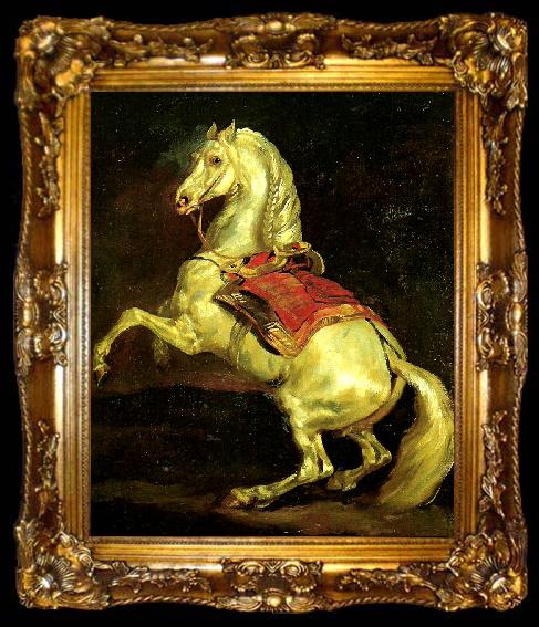 framed  Theodore   Gericault cheval cabre, dit tamerlan, ta009-2