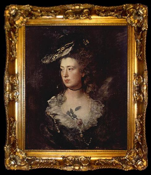 framed  Thomas Gainsborough Portrat der Mary Gainsborough, Tochter des Kunstlers, ta009-2