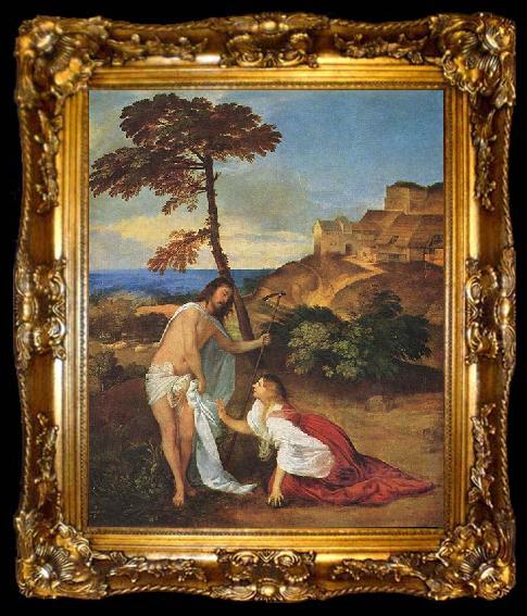 framed  Titian Christus und Maria Magdalena, ta009-2