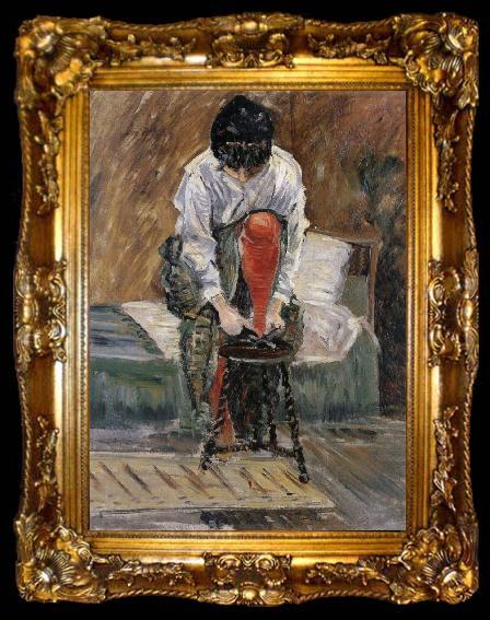 framed  unknow artist the red stocking, ta009-2