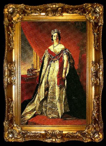 framed  unknow artist en ung och vacker drottning victoria av stora brittranien, ta009-2
