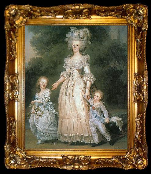 framed  Adolf-Ulrik Wertmuller Marie Antoinette with her children, ta009-2