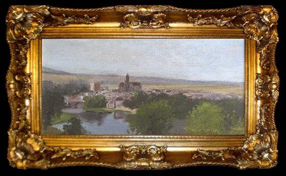 framed  Adrien Lavieille Vue de Moret-sur-Loing, ta009-2