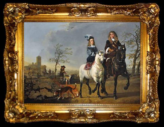 framed  Aelbert Cuyp Lady and Gentleman on Horseback, ta009-2