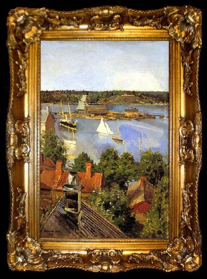framed  Akseli Gallen-Kallela View from North Quay, ta009-2