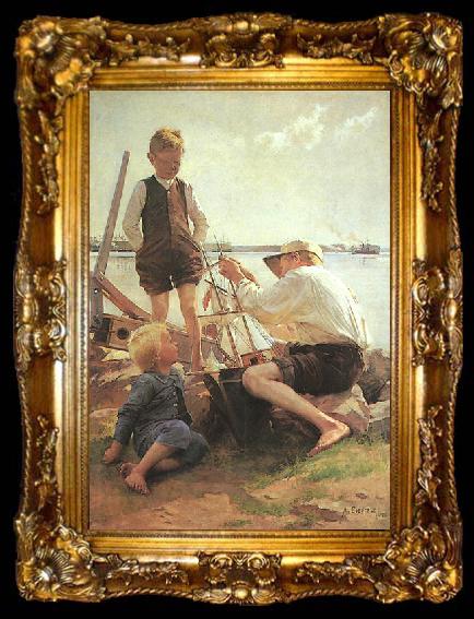framed  Albert Edelfelt shipbuilders, ta009-2