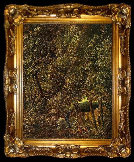 framed  Albrecht Altdorfer Countryside of wood with Saint George fighting the dragon, ta009-2