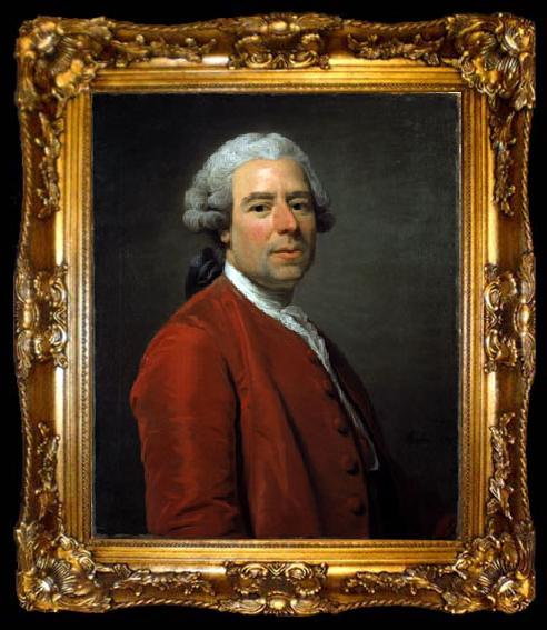 framed  Alexander Roslin Portrait of Johan Pasch, Surveyor to the Royal Household and artist, ta009-2