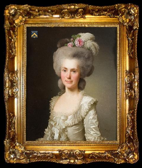 framed  Alexandre Roslin Portrait of Marie Jeanne Jeanne Puissant, ta009-2