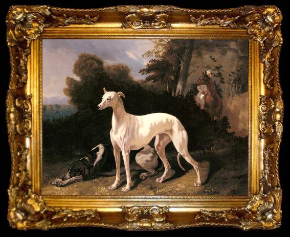 framed  Alfred Dedreux A Greyhound In An Extensive Landscape, ta009-2