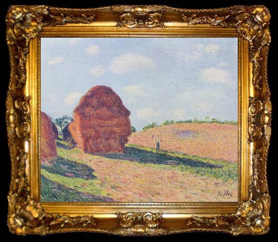 framed  Alfred Sisley Die Strohmieten, ta009-2