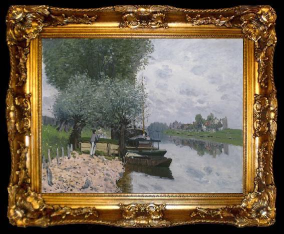 framed  Alfred Sisley La Seine a Bougival, ta009-2