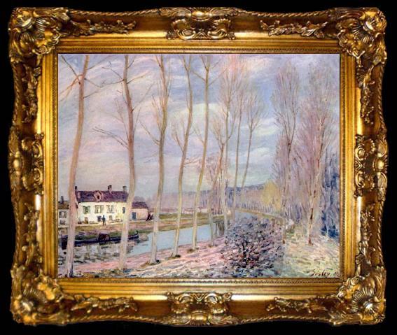 framed  Alfred Sisley Loing Kanal, ta009-2