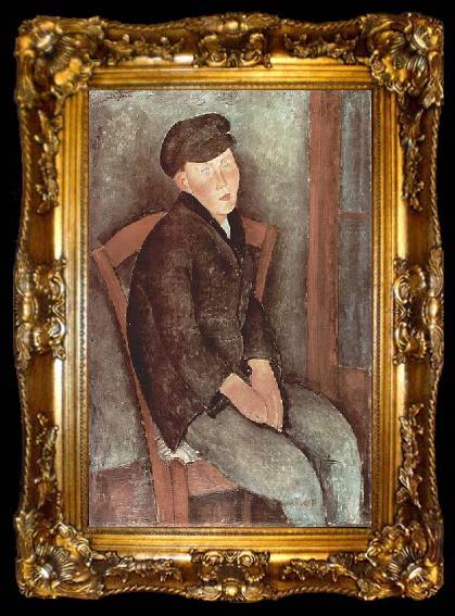 framed  Amedeo Modigliani Sitzender Knabe mit Hut, ta009-2