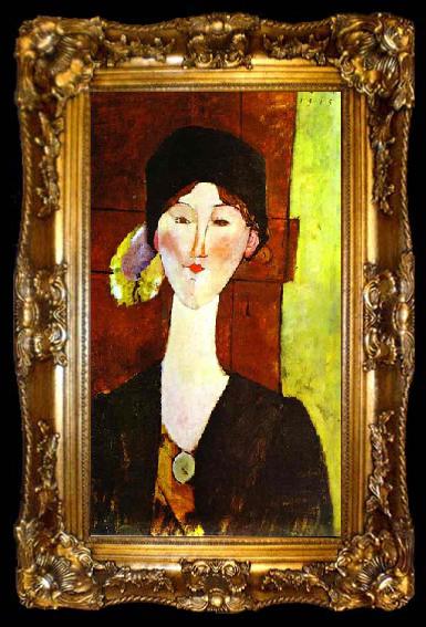 framed  Amedeo Modigliani Portrait of Beatrice Hastings before a door, ta009-2