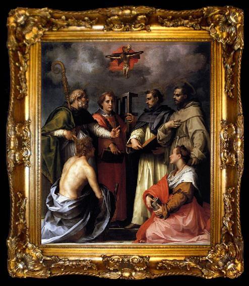 framed  Andrea del Sarto Disputation on the Trinity, ta009-2