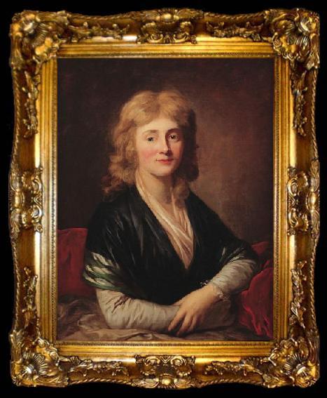 framed  Anton  Graff Portrait of Juliane Wilhelmine Sophie von Sivers, ta009-2