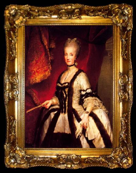 framed  Anton Raphael Mengs Portrait of Maria Carolina of Austria, ta009-2
