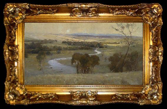 framed  Arthur streeton Still glides the stream, and shall for ever glide, ta009-2