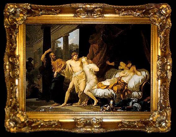 framed  Baron Jean-Baptiste Regnault Socrate arrachant Alcibiade du sein de la Volupte, ta009-2