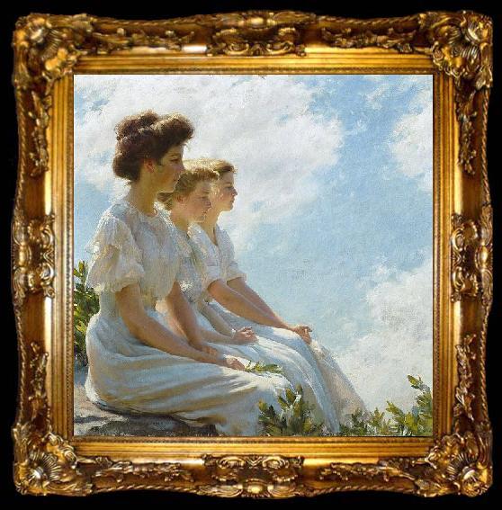 framed  Charles Courtney Curran On the Heights, ta009-2