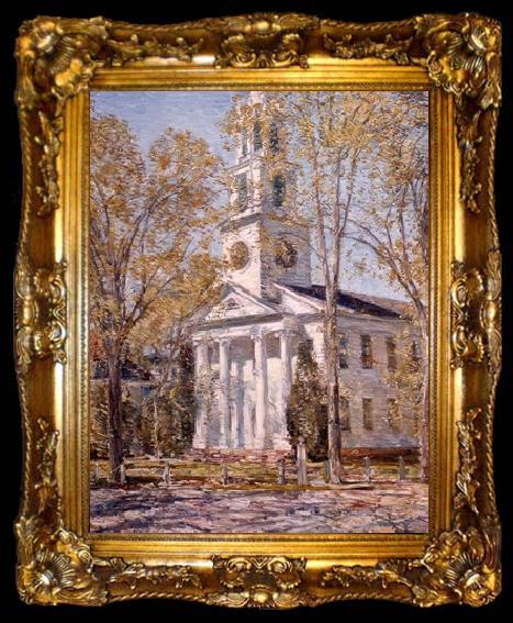 framed  Childe Hassam Church at Old Lyme, ta009-2