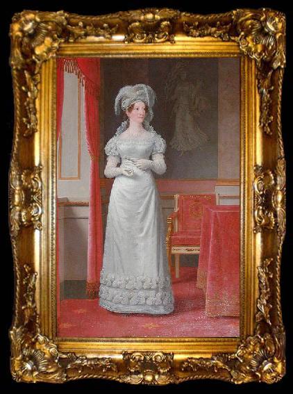 framed  Christoffer Wilhelm Eckersberg Portrait of Marie Sophie of Hesse-Kassel Queen consort of Denmark, ta009-2