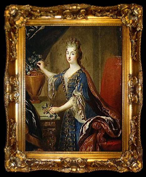 framed  Circle of Pierre Gobert Portrait of Marie Anne de Bourbon (1666-1739), Princesse de Conti, ta009-2