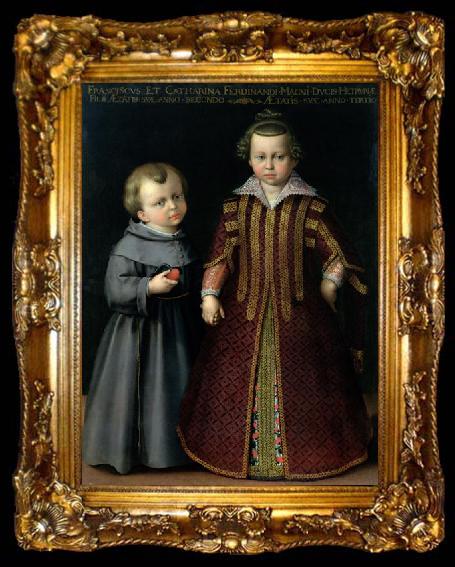 framed  Cristofano Allori Portrait of Francesco and Caterina Medici, ta009-2
