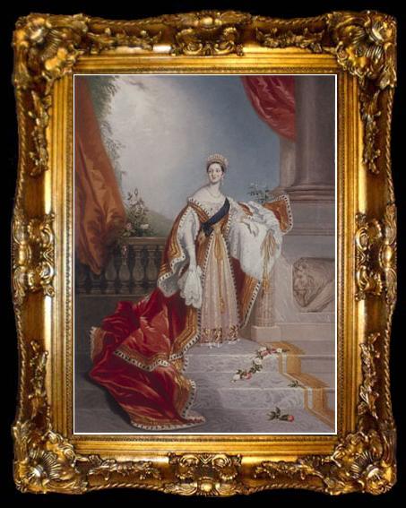 framed  Edward Alfred Chalon Portrait of Queen Victoria on, ta009-2