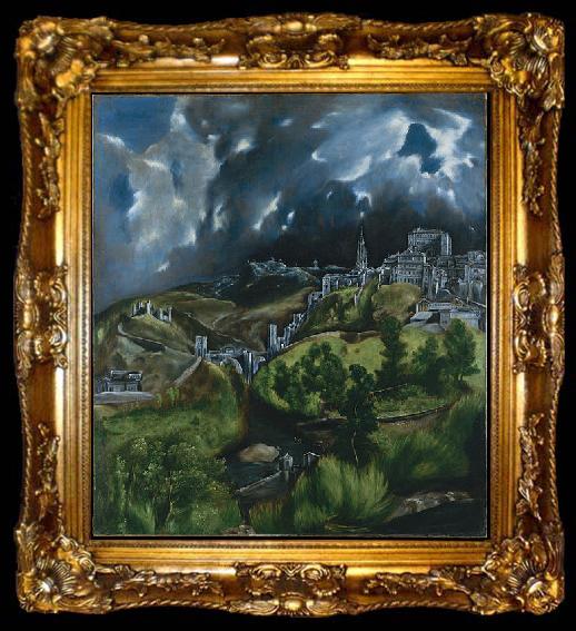 framed  El Greco View of Toledo, ta009-2