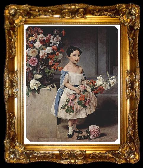 framed  Francesco Hayez Portrat der Antonietta Negroni Prati Morosini als Kind, ta009-2