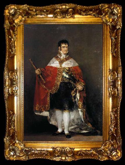 framed  Francisco de Goya Portrait of Ferdinand VII of Spain in his robes of state, ta009-2