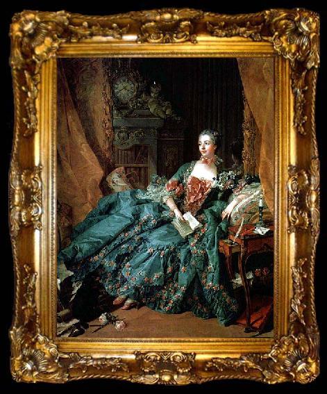 framed  Francois Boucher Portrat der Madame de Pompadour, ta009-2