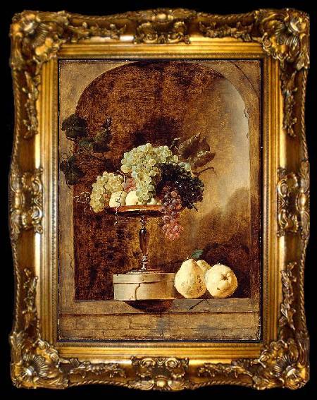 framed  Frans Snyders Grapes, Peaches and Quinces in a Niche, ta009-2