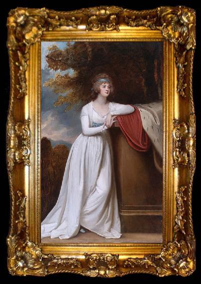 framed  George Romney Barbara, Marchioness of Donegal, third wife to Arthur Chichester, 1st Marquess of Donegall, ta009-2