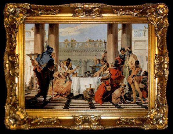 framed  Giovanni Battista Tiepolo Das Bankett der Cleopatra, ta009-2