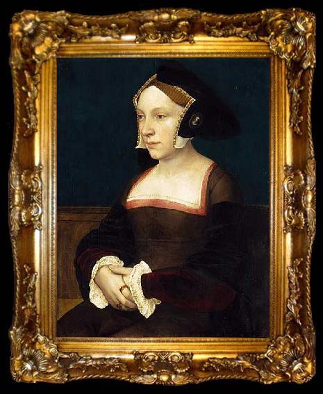 framed  HOLBEIN, Hans the Younger Portrait of an English Lady, ta009-2