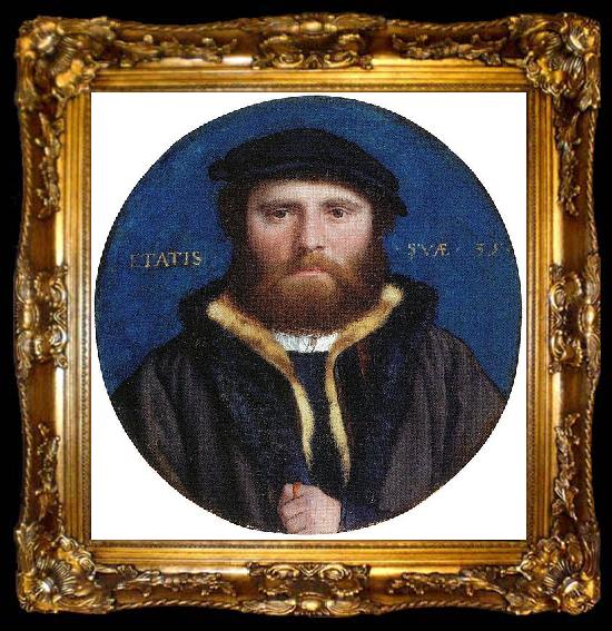 framed  Hans holbein the younger Portrait of an Unidentified Man, possibly the goldsmith Hans of Antwerp, ta009-2