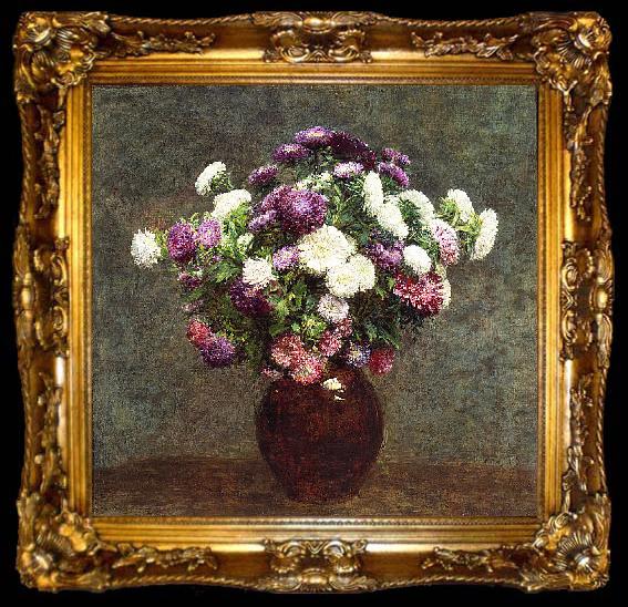 framed  Henri Fantin-Latour Asters in a Vase, ta009-2