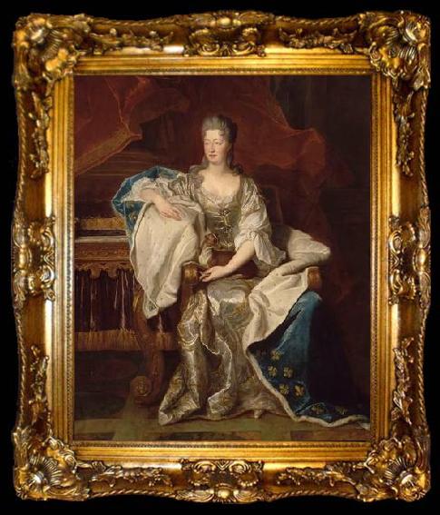 framed  Hyacinthe Rigaud Portrait of Marie Anne de Bourbon, ta009-2