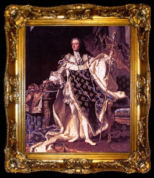 framed  Hyacinthe Rigaud Portrait of Louis XV of France, ta009-2