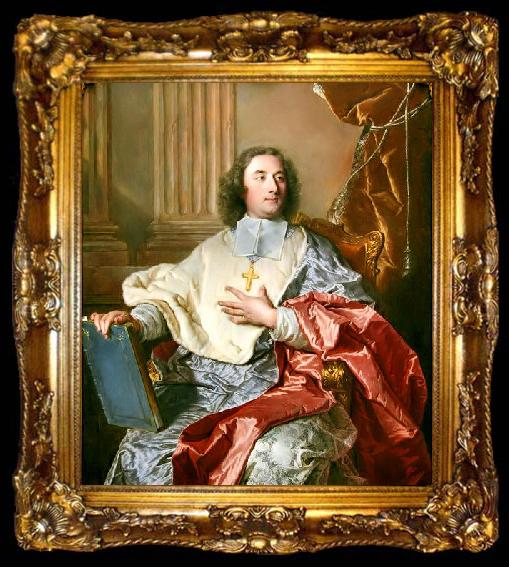 framed  Hyacinthe Rigaud Portrait of Charles de Saint-Albin, Archbishop of Cambrai, ta009-2