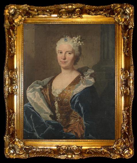 framed  Hyacinthe Rigaud Portrait de Madame Grimaudet, ta009-2
