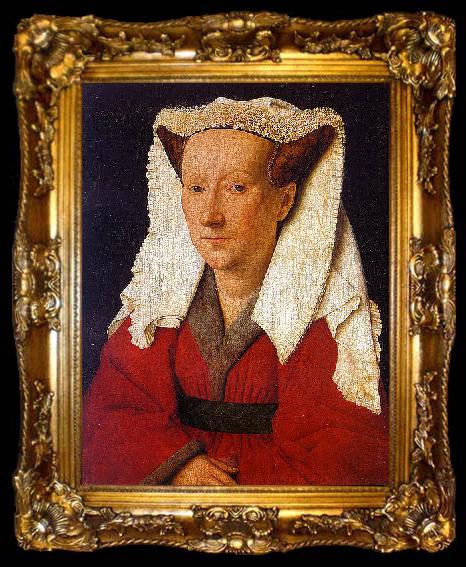 framed  Jan Van Eyck Portrait of Margarete van Eyck, ta009-2