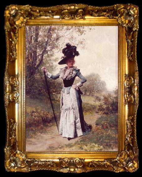 framed  Jan van Beers Lady of the Directoire, ta009-2