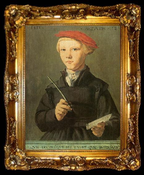framed  Jan van Scorel Portrait of a young scholar, ta009-2