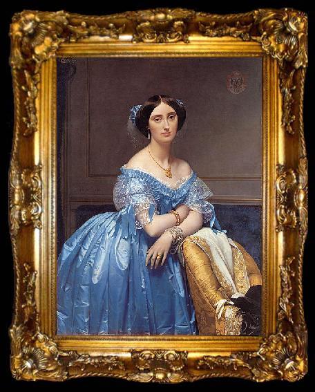 framed  Jean Auguste Dominique Ingres Portrait of Princesse Albert de Broglie, ta009-2