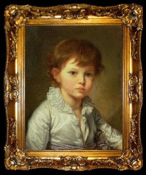framed  Jean Baptiste Greuze Portrait of Count Stroganov as a Child, ta009-2